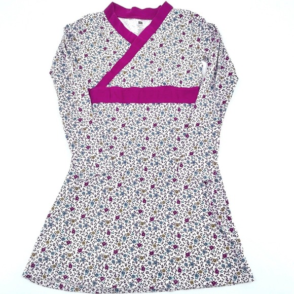 Tea Collection Other - Tea Collection Floral Dress Girls Size 10 Purple Long Sleeve Wrap Style Boho